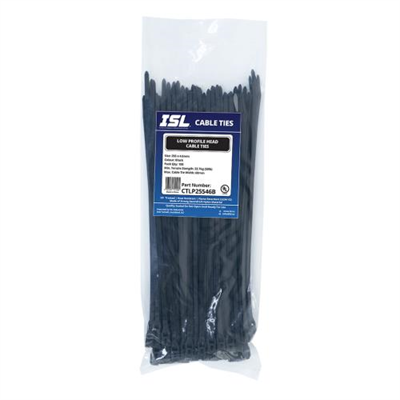 ISL 255x4.6mm Low Profile Cable Tie - UV Blk - 100pk