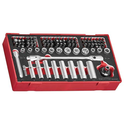 Teng 87pc 1/4in Dr. Socket & Bits Set (EVA) - TEA-Tray