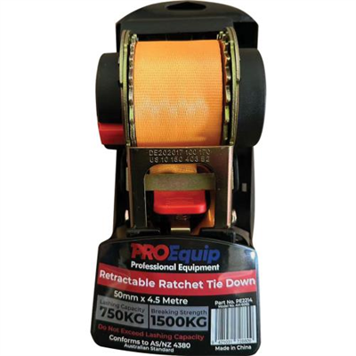 ProEquip Auto Ratchet Tie Down Strap 50mm x 4.5M LC750kg