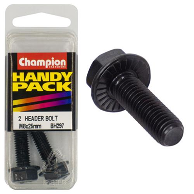 Champion Hex Flanged Header Bolt M8 x 25mm - 2pk